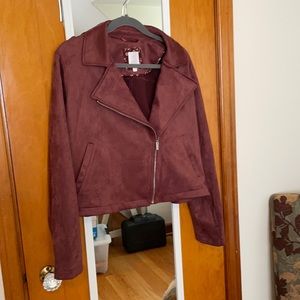 Lauren Conrad suede maroon jacket